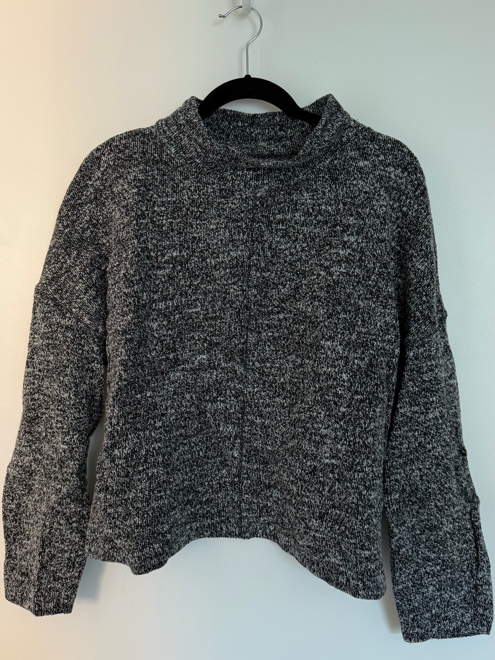 Madewell Black & White Marled Turtleneck Sweater
